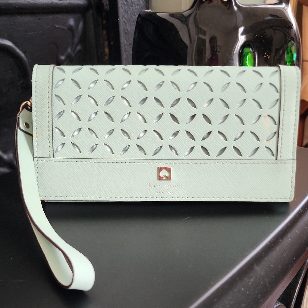Kate Spade Mint Green Wristlet Clutch